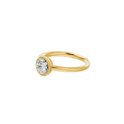 Bague de fiançailles 1.00 carat or jaune 14 carats diamant synthétique rond Nina